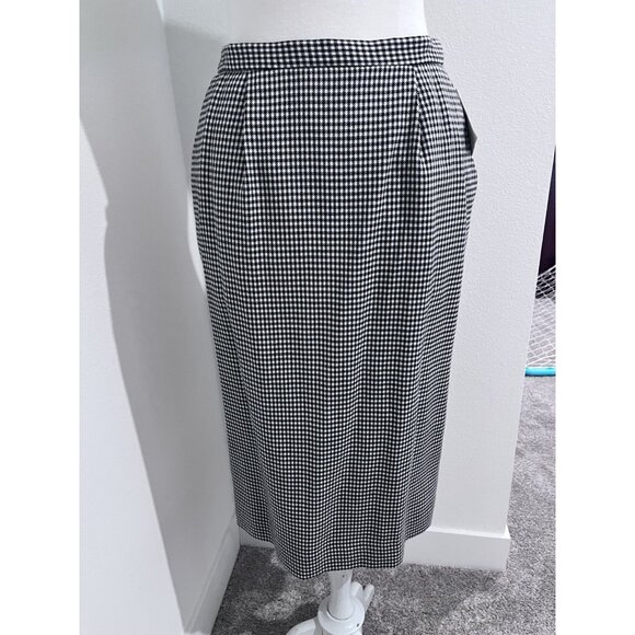 Vtg Pendleton size 8 wool pencil skirt Houndstooth New w tags Academia Preppy - Picture 2 of 9